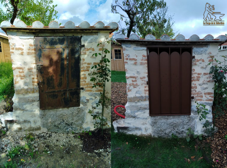 Remplacement porte de puits